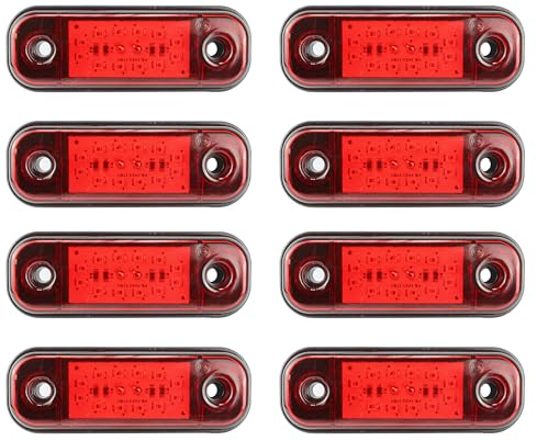 8 STK. Begrenzungsleuchten Seitenmarkierungsleuchten 12 SMD LED Rote 12-24V Positionsleuch Passend für LKW, PKW, Anhänger