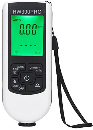 Paint Thickness Gauge, Digital Paint Thickness Meter, ABS with Portable Rope Automatic Shutdown Function Paint Coating Meter for Outdoor (White)