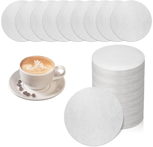 600 PCS Unbleached Coffee Filters Papers, 64mm/2.5 Natural Replacement Round Coffee Filters Papers Filters, 6.4 cm Coffee Filter Compatible with Aerobie Aeropress Coffees and Espresso Makers（White）