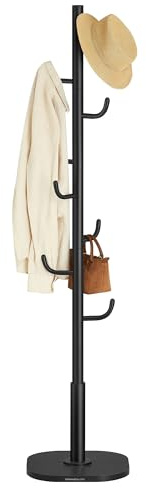 SONGMICS HOME Porte-manteau autoportant en forme de cactus avec 8 crochets robustes, avec extrémités incurvées, 175 cm de haut, pour vêtements, chapeaux, sacs, encre noire URCR039B01