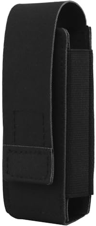 Peminkoo Tactical OC Pfefferspray-Tasche elastischer 9mm Magazin-Taschenlampenhalter Molle-Gebrauchstasche Jagdweste Kampfgürtel Zubehör (Black)