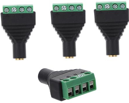 Mikikit 4pcs Stereo Female Terminal Block Connector Adapter for Panel Mount Audio Use Headphones