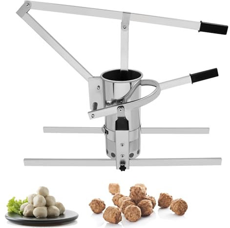 AXGCAA Commercial Manual Meatball Forming Machine, Professional Meatball Former with 15, 20, 25 mm Models, Adjustable Height, Meatball Maker Machine, for Making Fish Balls, Beef Balls, Pork Balls
