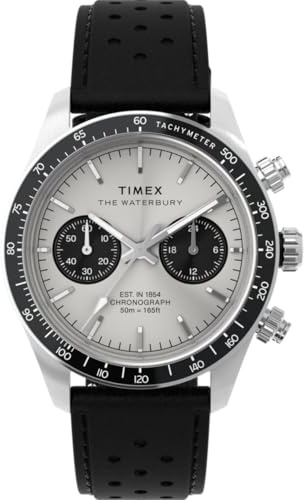 Timex Montre Chronographe pour Homme avec Un Bracelet en Cuir Waterbury Heritage