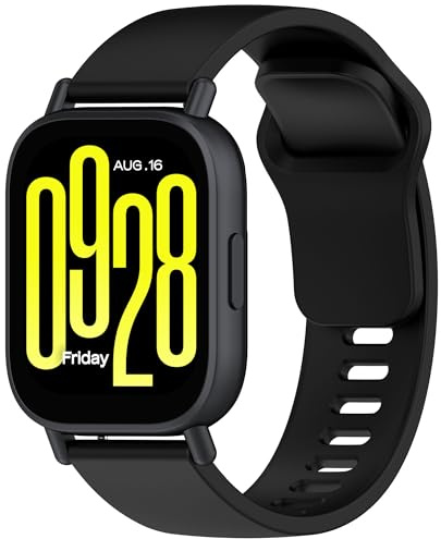 Wownadu Kompatibelt med Xiaomi Redmi Watch 5 Active Armband/Redmi Watch 5 Lite Klockarmband 22mm Silikonband Svart (ingen klocka)