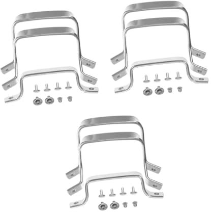 Juego de 3 Asas para ollas, Asas Laterales prácticas para sartenes, Asas de Repuesto para sartenes, agarres para Pasta, Asas Laterales Cortas de Acero Inoxidable Plateado (3 Unidad