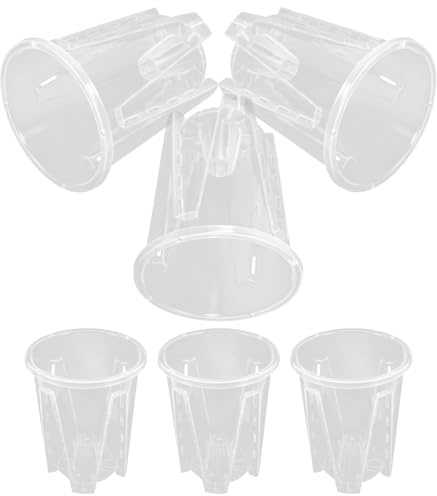 HEMOTON 6piezas Maceta Orquidea Macetas Pequeñas Ranuras Transparentes y Drenantes para Jardines y