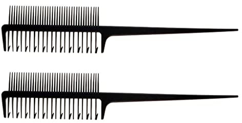 Lot de 2 peignes de coiffage professionnels pour mèches et mèches de cheveux 22 cm