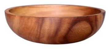 EURDFHY Träskål trä salladsskålar stor servering trä salladsskål massiv sallad blanda skål sked gafflar för frukt grönsaker (26 x 7,5 cm)
