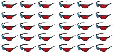 GNURBDILFO 30x Rosso And Blu Occhiali Anaglifi Dimensionali 3D per La TV Movie Giochi Dvd