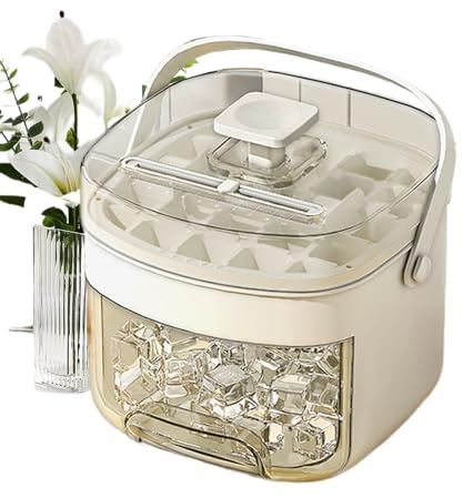 Bandeja de hielo con tapa y contenedor, moldes de hielo para cócteles con caja y asa, moldes de silicona portátiles de fácil liberación para bar, refrigerador, cocina, hogar, cóctel, viajes