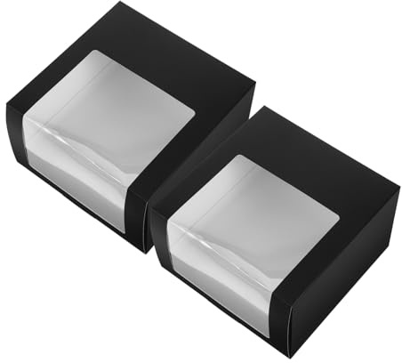 BIUDECO 2 piezas Caja para Sombreros Resistente con Ventana Transparente Diseño Minimalista Cuadrado Unidades para Almacenamiento y Exhibición de Gorras