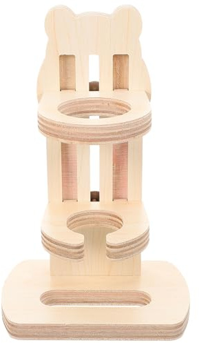 Beaupretty Adjustable Bamboo Wood Water Bottle Holder Stand for Hamster Rabbit Chinchilla Cage – Decorative Small Animal Waterer Rack Suitable for Small Pets