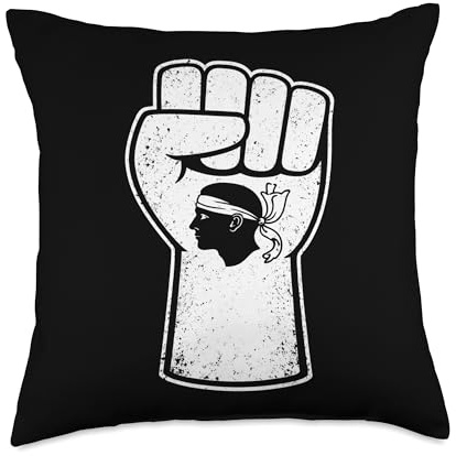 Corsica Map Moor Head Corsican Pride Island Design Throw Pillow
