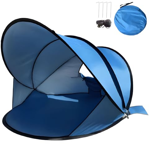 Refugio de playa Pop Up, refugio de playa para bebés de 2 a 3 personas, protección UV 40+, protección UV, sin BPA, con bolsa de transporte, protección contra el viento, tienda de campaña para la