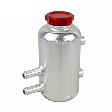 Bil Bränslecell Överspänningstank Aluminium Rund Oljefångardunk Tank Styrvätsketank Servostyrningsolja Behållare(Red)