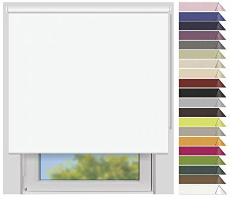 EFIXS Verdunklungsrollo Medium - 25 mm Welle - Breiten: 120-240 cm - Höhen bis 240 cm - Hier: 220 cm x 190 cm (Stoffbreite x Höhe) - Weiss (7943) - lichtundurchlässig - Blickdicht