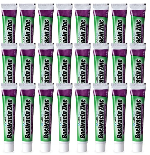 CareAll Bacitracin Antibiotic Zinc Ointment 1oz (24 Pack). First Aid Ointment to Prevent and Heal Infections for Minor cuts, Scrapes and Burns.