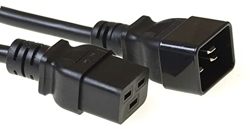 ACT IEC-kabel förlängning 1,2 m, C19-uttag till C20-kontakt, IEC 60320 strömkabel – AK5086 svart