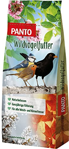 PANTO Vier-Jahreszeiten-Futter – 25 kg Vogelfutter für Futterhäuschen, Streufutter für Vögel mit Sonnenblumenkernen, Erdnüssen, Getreideflocken