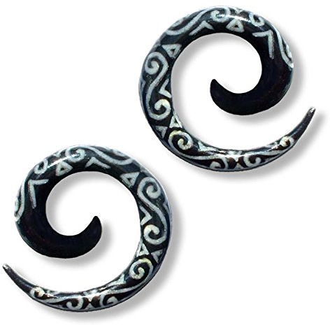 Island Piercings PAAR Dehnungsspirale Spirale Sichel Horn 8mm