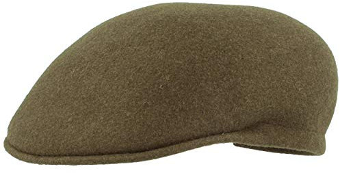 Breiter Herren Schiebermütze mit Ohrenklappen Flatcap Schirmmütze – aus 100% Wolle – Wasserabweisend & Knatschbar - Hautfreundlich & Bequem