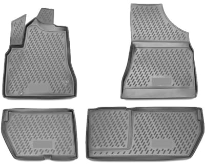 OMAC Gummimatten Fußmatten kompatibel mit Citroen Berlingo 2008-2018 TPE Automatten Grau 4X