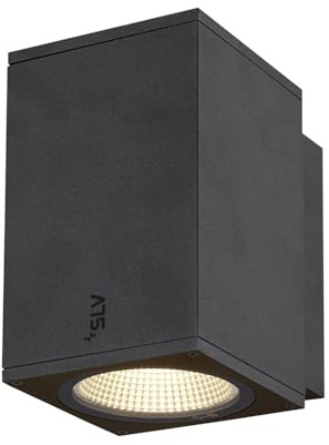 SLV LED Wandlampe ENOLA SINGLE S für die Außenbeleuchtung von Wänden, Wegen, Eingängen, LED Strahler, dimmbare Wandleuchte, Gartenlampe, Wegeleuchte/CCT-Switch (3000/4000 Kelvin), 720/820 lm, 10W