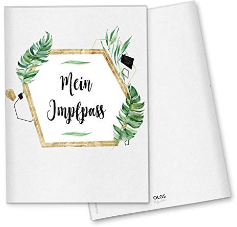 OLGS Impfpasshülle Tropical Green, Schutzhülle für Dokumente & Impfpass MIT DER GRÖßE 9,3 x 13cm ohne Personalisierung