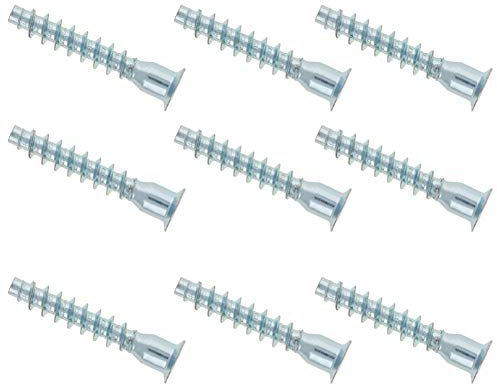 MroMax M7 x 40 mm Möbel-Confirmat-Schraube, selbstbohrend, Karbonstahl, verzinkte Oberfläche, Innensechskant, silberfarben, 20 Stück