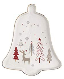 BRANDANI Vassoietto Fiocco di Neve cm. 17,5x21, Ceramica, Moderno, Marrone Caldo