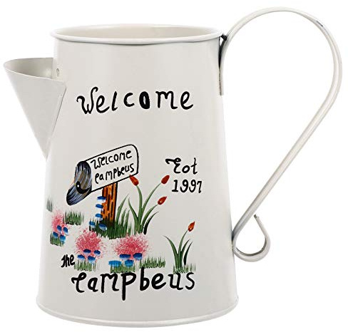BESTonZON Brocca di Latte Vintage Francese Vaso da Cucina Vaso Decorativo Brocca in Metallo Rustico Innaffiatoio per Il Latte può Galvanizzato Decor Paese Primitivo a