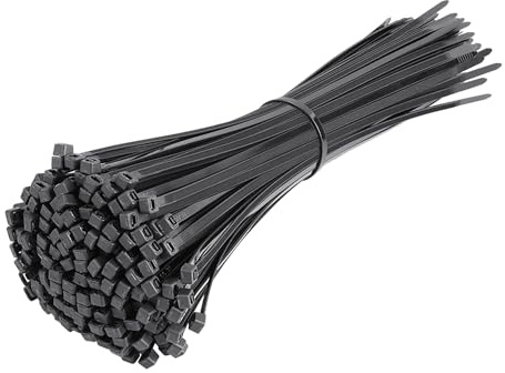 Cable Ties - 500 Pack 200mm x 3.6mm Black Beeway 8 inch Premium Ties Wraps, Strong Nylon Zip Ties