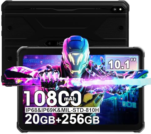 HOTWAV R10 Pro 10.1 inch Tablette Tactile Incassable 2026, 20Go+256Go+1To Octa-Core Tablet, 10800mAh Telephone Incassable, Android 14 Tablet IP68, 13MP+5MP,Dual SIM,4G LTE,5G WiFi,GPS,OTG