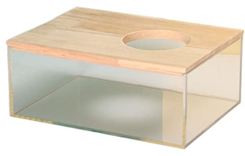 Baoblaze Hamster Sand Bath Container, Acrylic Shower and Digging Room for Mice Lemming Gerbils Hamster Toilet hamster litter box,Rectangle S