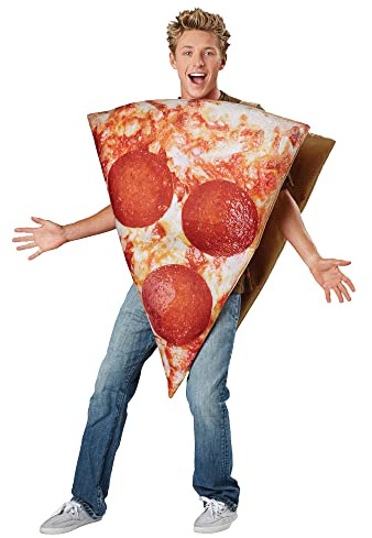 JUST FOR PARTY Novelties Pizza Slice Costume for Unisex Adults, Funny Food Cosplay Fancy Dress Outfits for Dress Up Party, One Size