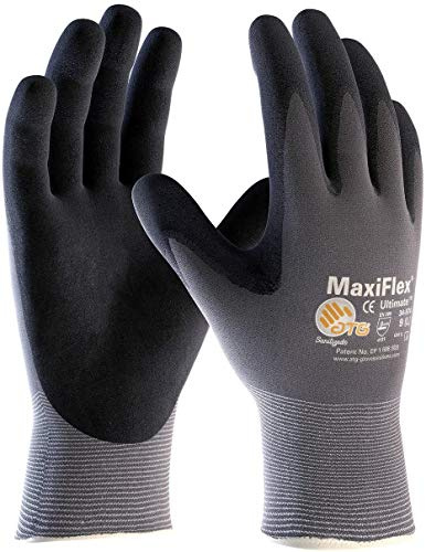 MaxiFlex 34-874 SMALL Maximum Breathability, Comfort and Durability-Handling, Assembly and Sorting of Small Parts and Materials Nitrile Coated Gloves (1 Pack)