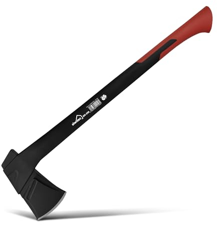 Ascia siwitec SN-250 incl protezione della lama, ascia da spacco con peso della testa di 250 grammi, ascia per spaccare il legno con manico in plastica rinforzata con fibra di vetro e lama in carbonio