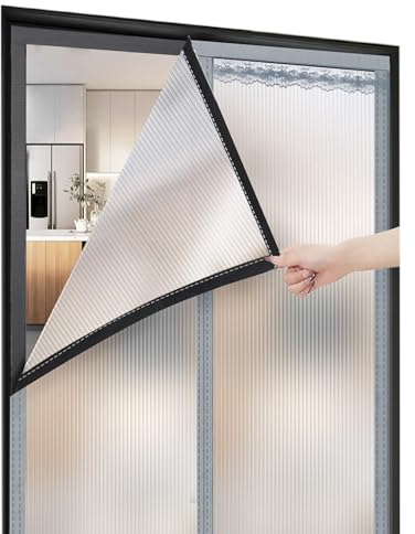 Türvorhang thermo kälteschutz filz Wärmeschutzvorhang Winter Magnet Wärmeschutzvorhang für Türen Klimaanlage Fliegenvorhang Winddicht Wasserdicht Türvorhang (95x200 CM)