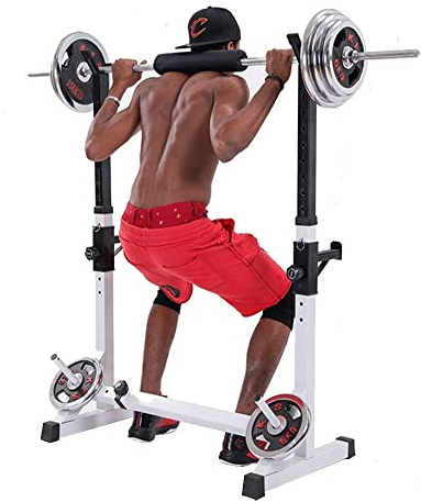 Multifunktionaler Squat-Rack-Ständer, Langhantel-Rack, Einstellmutter, Bankdrücken-Rahmen für Indoor-Outdoor-Fitnessstudio, Fitness-Stretching-Training, maximale Belastung 560 Pfund