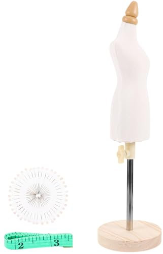 Tofficu Manichino Sartoriale 1/4 per Bambole con Base in Legno Regolabile 31-45 Cm Ideale per Cucito E Progetti DIY Accessorio per Insegnamento E Esposizione