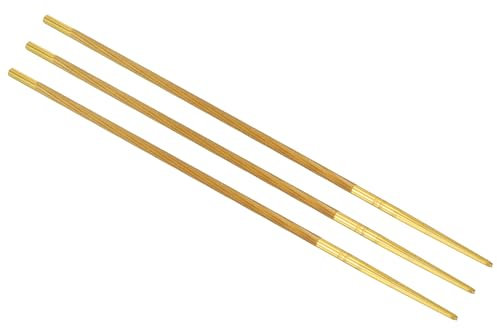 PATIKIL Lima para Afilar Cadena de Motosierra, Paquete de 3 Unidades de 3/16 Pulgadas (4.8 Mm) Redonda, Herramienta Afiladora de Cadena de Motosierra, Color Dorado