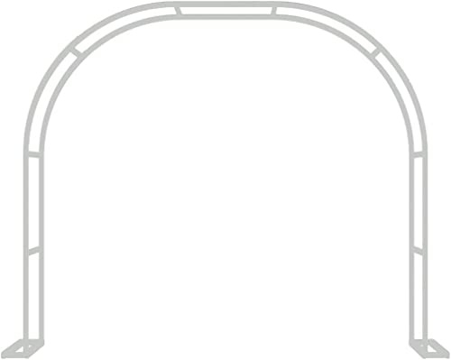 GERRIT Rosenbogen Freistehend Gartenbogen Aus Metall Mit Sockel Pergola Rankhilfe Rankgitter Torbogen Für Kletterpflanzen Stabiles Metallgestell 220cm Hoch, Breite 120-350cm,Weiß,280x220x40CM