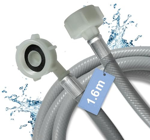 D.I. Accessa 1.6m tuyau d'eau tuyau d'arrivée 3/4 pouce droit/angle 90 degrés pour lave-linge lave-vaisselle 2556644 Compatible pour EUROMAID lave-vaisselle E14DWX Midea