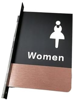 ZPFDSG Cartel Aseos Señal de Puerta de Doble Cara, señal de recordatorio de baño montada en el Lado, señalización de baño for Hombres y Mujeres, señalización de WC de Hotel(Color:Double-Sided)