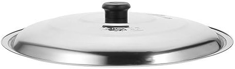 Amosfun Tapa De Acero Inoxidable Para Ollas 35 Cm Con Mango Anticalor Cubierta Redonda Compatible Con Wok Sartenes Y Otras Ollas Multifunción Para Cocina Hogar