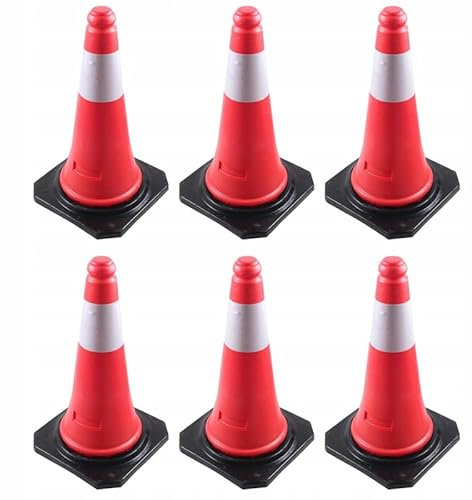 6 x Verkehrsleitkegel Warnkegel Markierungshütchen Leitkegel Profi Pylone 50cm