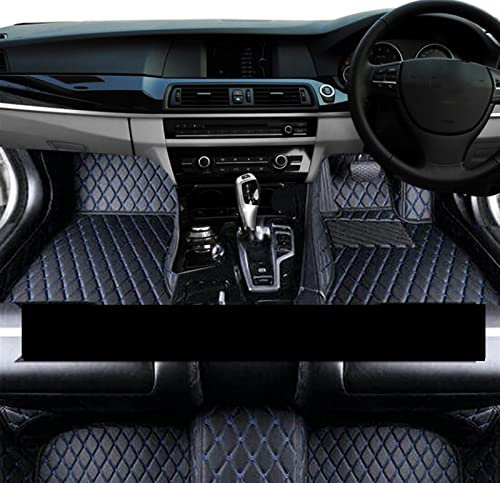 DZSFDGDDFGD Autoteppich Fußmatten Für Q7 4M MK2 2016~2022 7-Sitzer-Automatten Komplettset Auto-Fußmatte Luxus-Lederteppich Anti-Schmutz-Pad(RHD Black Blue)