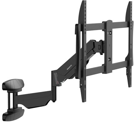 Mount-It! Pull Down TV Mount, Drop Down Wall Mount with Gas Spring Arm, Height-Adjustable TV Mount for 37-80 Inch TVs, Full Motion Swivel Tilt Bracket for Fireplace, Fits VESA 600x400, Up to 88 lbs