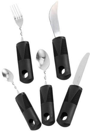 NOLITOY Vajilla Antivibración Utensilios Para Ancianos Cuchara Tenedor Fácil De Sostener Para Discapacitados